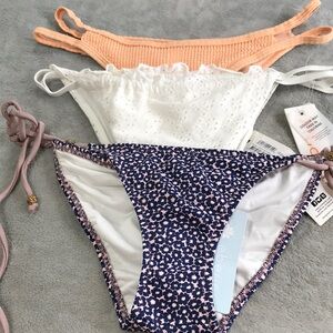 MinkPink Lot of 3 Fun Bikini Bottoms Size Small New